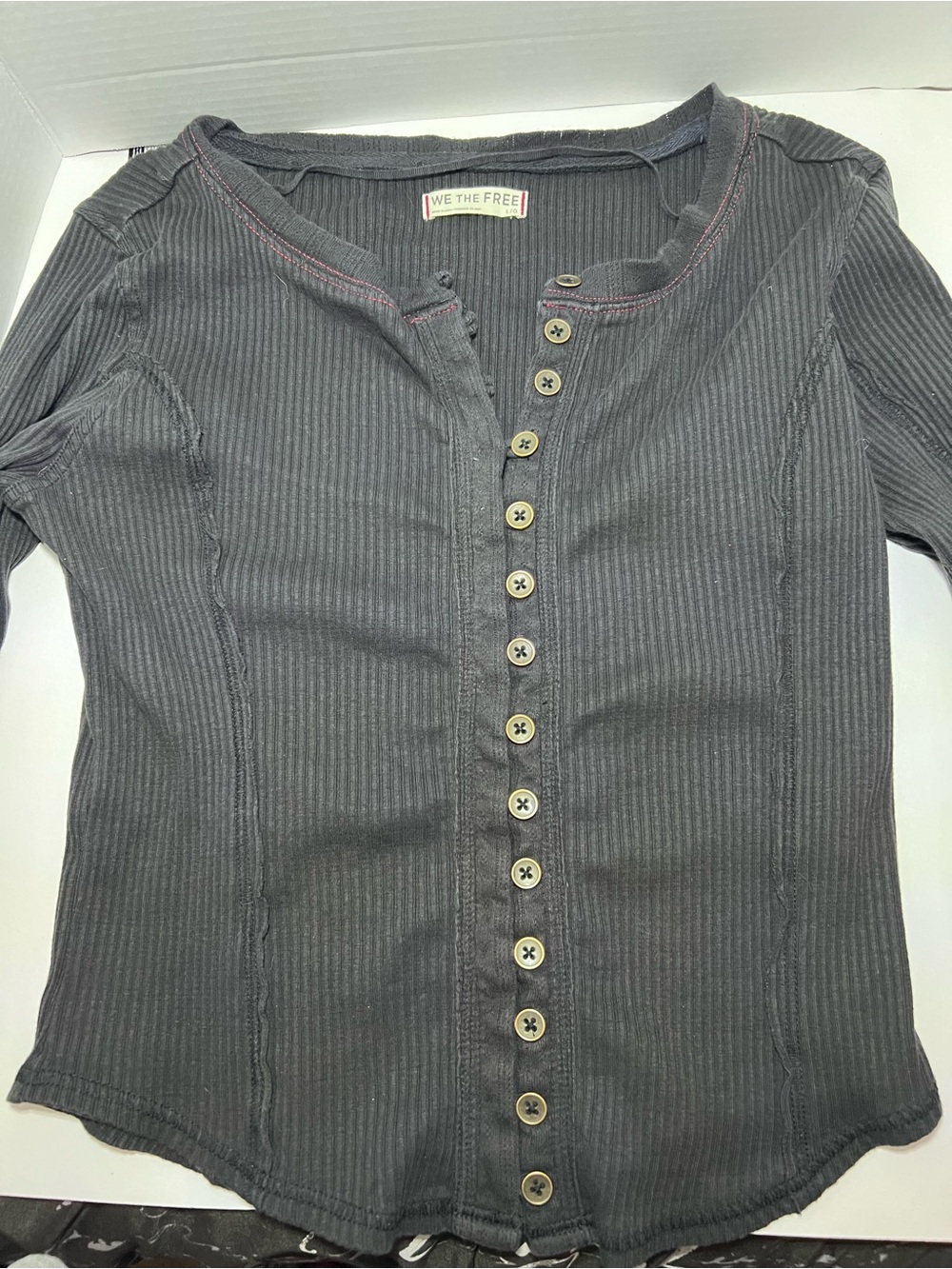 Free People We The Free Daria Cuff Long Sleeve Top with Heart Cuff
